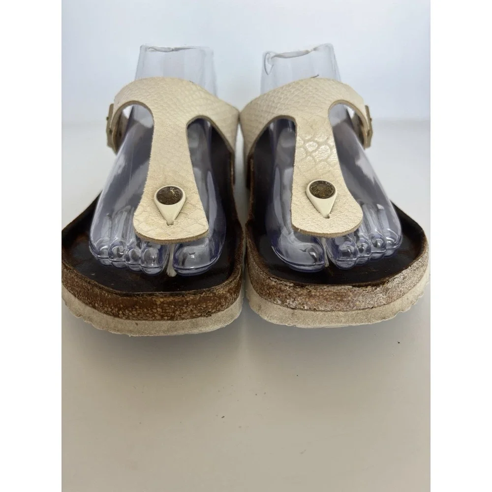 Birkenstock Gizeh Women Slip On Sandals‎ Snake Skin Metallic Size 40/9-9.5 US